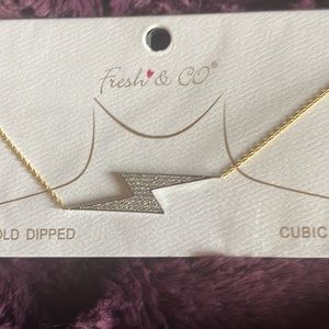 COPY - ✨🌞BOUTIQUE BOUGHT BRAND NEW WHITE GOLD DIPPED LIGHTENING BOLT ✨🌞